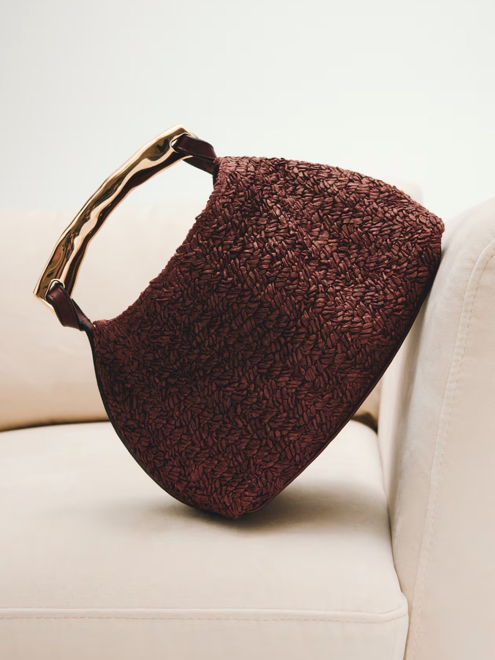 H&M NWT gold top handle Woven bag - Picture 5 of 5